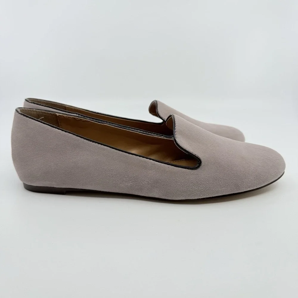 NEW J.Crew‎ Addie Smoking Slipper Loafers Women 9 Suede Black Pale Thistle